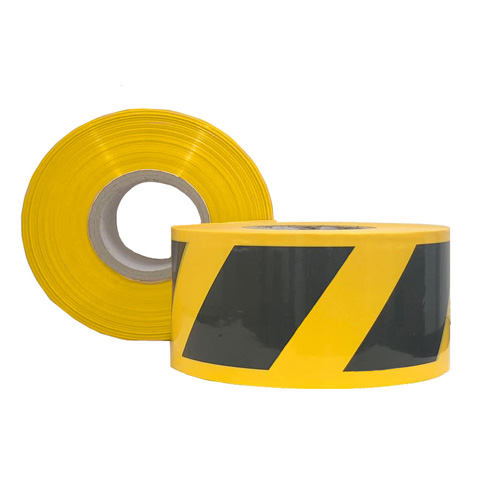 Black & Yellow Striped Barrier Tape